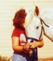 I'm a horse hugger from way back ... here with my first horse, Wicki, in a clinch.